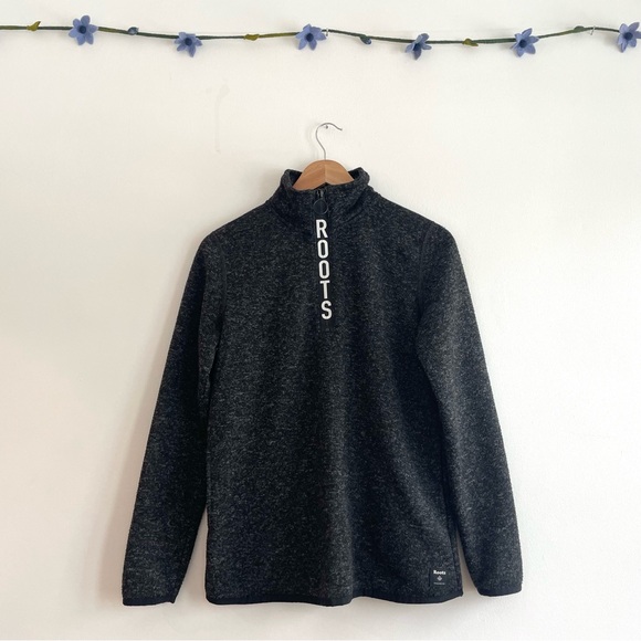 Roots Sweaters - Roots Charcoal Quarter Zip Sweater